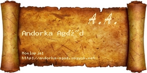 Andorka Agád névjegykártya